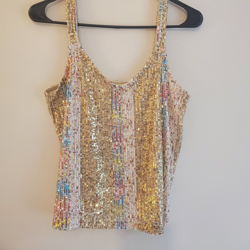 Rose Gold / Rainbow sequin top Perfect for Eras Tour!